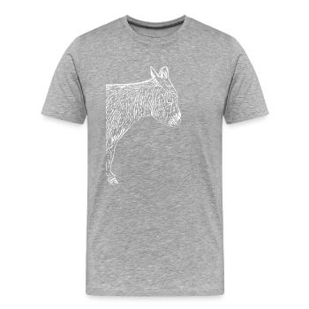 Cooler Hausesel Eselchen Langohr Grautier - Männer Premium Bio T-Shirt - Grau meliert - Vorne - Damien (186cm)