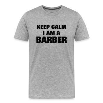 Barber Hairdresser Hairstylist Hair Salon Hair - Männer Premium Bio T-Shirt - Grau meliert - Vorne - Damien (186cm)
