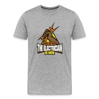 Électricien Ingénieur électricien monteur de lignes Électricien - T-shirt bio Premium Homme - gris chiné - Devant - Damien (186cm)