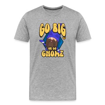 Gnomes de jardin Gnome Amant Drôle de Gnome Jardinage - T-shirt bio Premium Homme - gris chiné - Devant - Damien (186cm)