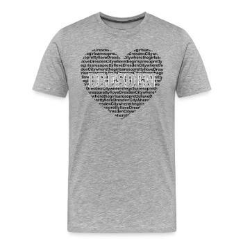 DRESDE - T-shirt bio Premium Homme - gris chiné - Devant - Damien (186cm)