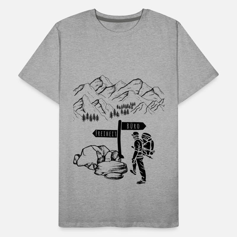 Bergsteigen, Wandern oder Büro? Männer Premium Bio T-Shirt