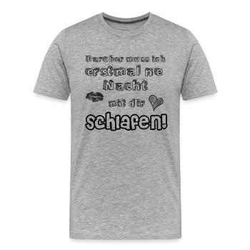 Sex versaut Witz pervers bumsen Geschenk - Männer Premium Bio T-Shirt - Grau meliert - Vorne - Damien (186cm)
