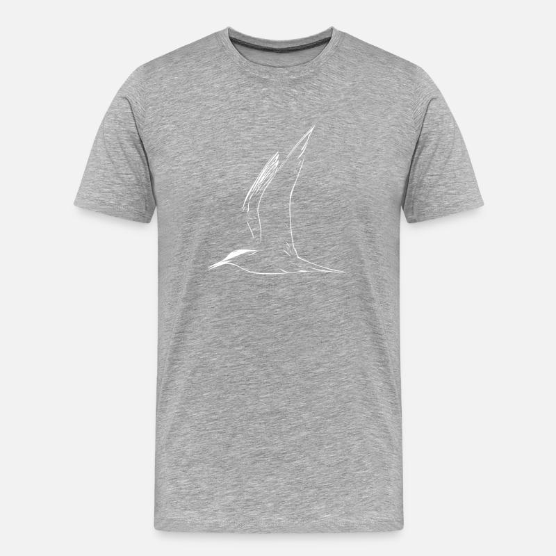 Möwe - Männer Premium Bio T-Shirt - Grau meliert