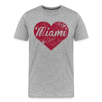 Miami Herz - Männer Premium Bio T-Shirt - Grau meliert - Vorne - Damien (186cm)