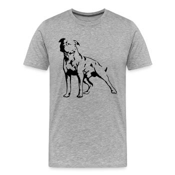 Staffordshire Terrier - Men's Premium Organic T-Shirt - heather grey - Front - Damien (186cm)