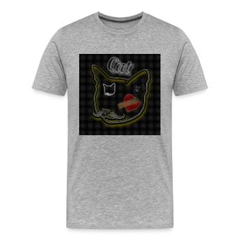Cat - Image - 2023 - Men's Premium Organic T-Shirt - heather grey - Front - Damien (186cm)