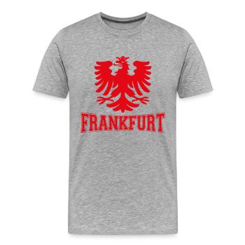Frankfurt - Männer Premium Bio T-Shirt - Grau meliert - Vorne - Damien (186cm)