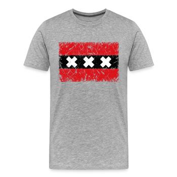 Amsterdam - Men's Premium Organic T-Shirt - heather grey - Front - Damien (186cm)
