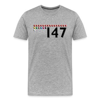 SNOOKER - Bälle 147 - Männer Premium Bio T-Shirt - Grau meliert - Vorne - Damien (186cm)