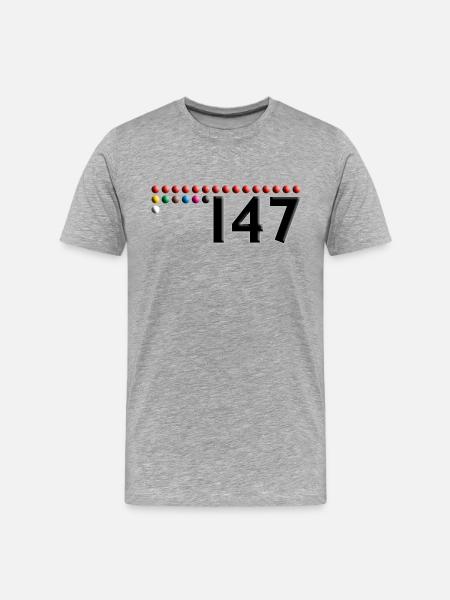 SNOOKER - Bälle 147 - Männer Premium Bio T-Shirt - Grau meliert