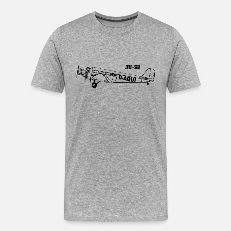 Ju-52 - Männer Premium Bio T-Shirt - Grau meliert