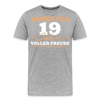 19. Hochzeitstag Mann Perlmutthochzeit - Männer Premium Bio T-Shirt - Grau meliert - Vorne - Damien (186cm)