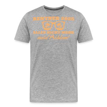 Rentner 2025 Ruhestand Renteneintritt - Männer Premium Bio T-Shirt - Grau meliert - Vorne - Damien (186cm)