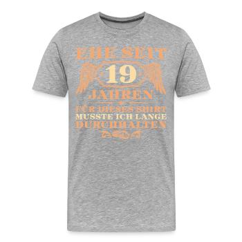 19. Hochzeitstag Perlmutthochzeit Geschenk - Männer Premium Bio T-Shirt - Grau meliert - Vorne - Damien (186cm)