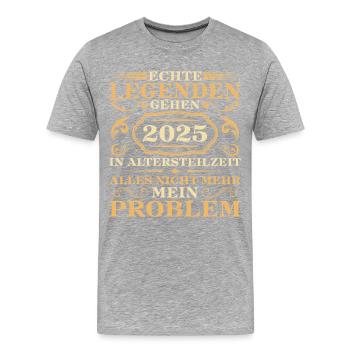Altersteilzeit 2025 Kollege Angehende Rente - Männer Premium Bio T-Shirt - Grau meliert - Vorne - Damien (186cm)