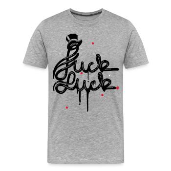 Chance aux jeux - T-shirt bio Premium Homme - gris chiné - Devant - Damien (186cm)