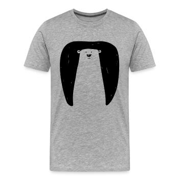 Bear in cave - Men's Premium Organic T-Shirt - heather grey - Front - Damien (186cm)
