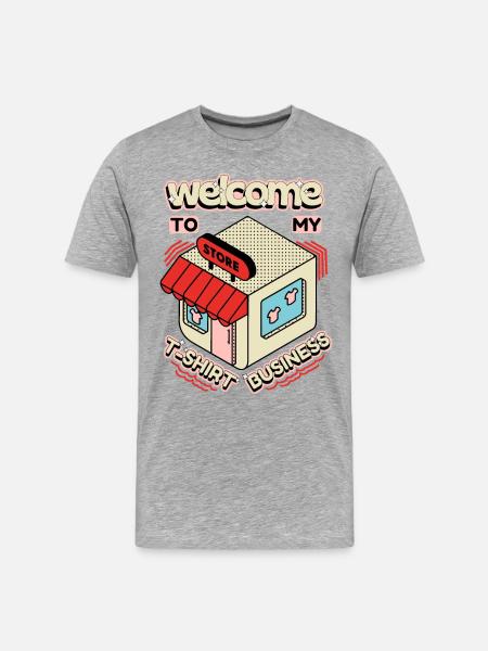T-Shirt-Business, Geschäft, Spruch - Männer Premium Bio T-Shirt - Grau meliert