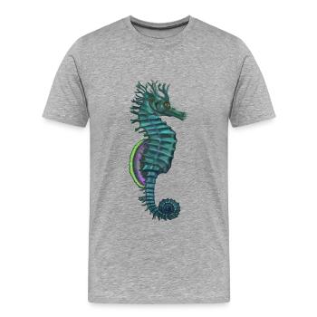 sea horse - Men's Premium Organic T-Shirt - heather grey - Front - Damien (186cm)