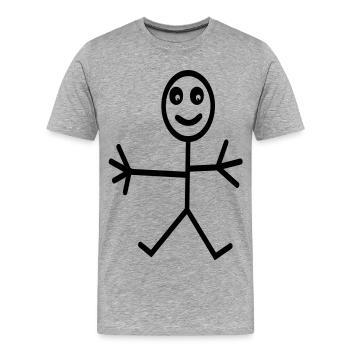 fun - Men's Premium Organic T-Shirt - heather grey - Front - Damien (186cm)