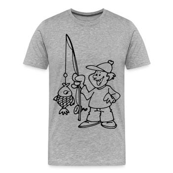 Fischer - Männer Premium Bio T-Shirt - Grau meliert - Vorne - Damien (186cm)