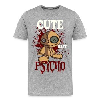 MIGNON MAIS PSYCHO Vaudou - Poupée - T-shirt bio Premium Homme - gris chiné - Devant - Damien (186cm)