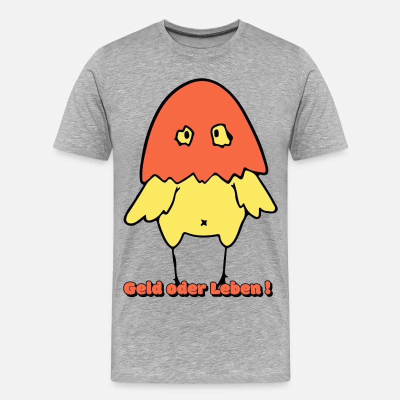 Geld oder Leben!  - Männer Premium Bio T-Shirt - Grau meliert