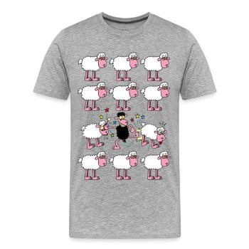 Le mouton noir se rebelle - T-shirt bio Premium Homme - gris chiné - Devant - Damien (186cm)