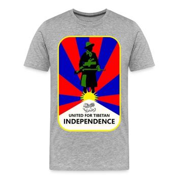 Union populaire pour l’indépendance du Tibet - T-shirt bio Premium Homme - gris chiné - Devant - Damien (186cm)
