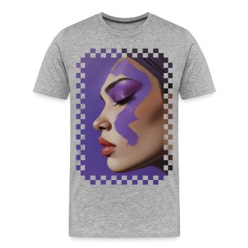 Reflections of Violet – oil on canvas - Men's Premium Organic T-Shirt - heather grey - Front - Damien (186cm)