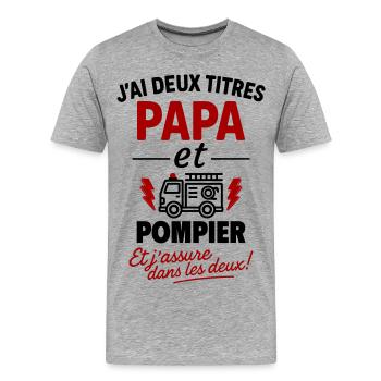 Dad and Firefighter Christmas Father's Day Gift Idea - Men's Premium Organic T-Shirt - heather grey - Front - Damien (186cm)