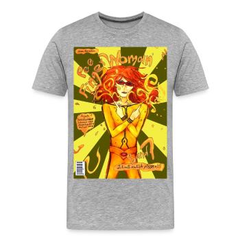 Femme Doigt-de-Moule - T-shirt bio Premium Homme - gris chiné - Devant - Damien (186cm)