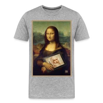 Mona Lisa Tablet Sketch Mashup - Men's Premium Organic T-Shirt - heather grey - Front - Damien (186cm)