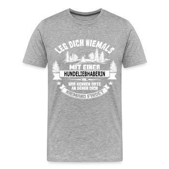 hundeliebhaberin - Männer Premium Bio T-Shirt - Grau meliert - Vorne - Damien (186cm)