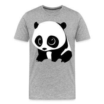 panda baby - Männer Premium Bio T-Shirt - Grau meliert - Vorne - Damien (186cm)