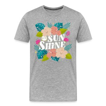 Tropical Summer - Männer Premium Bio T-Shirt - Grau meliert - Vorne - Damien (186cm)