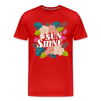 Tropical Summer - Männer Premium Bio T-Shirt - Rot - Vorne - Damien (186cm)