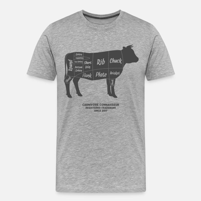 Fleischteile beim Rind - Männer Premium Bio T-Shirt - Grau meliert