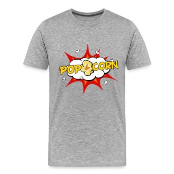 Pop-corn Pop Art - T-shirt bio Premium Homme - gris chiné - Devant - Damien (186cm)