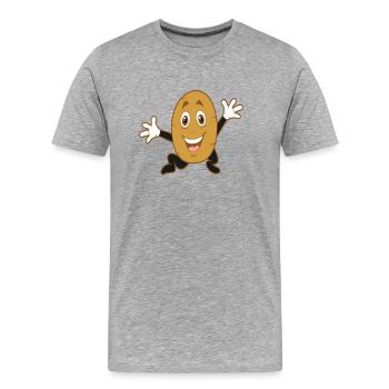Shirt Kartoffel Gemüse - Männer Premium Bio T-Shirt - Grau meliert - Vorne - Damien (186cm)