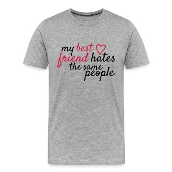 Meilleur ami - T-shirt bio Premium Homme - gris chiné - Devant - Damien (186cm)