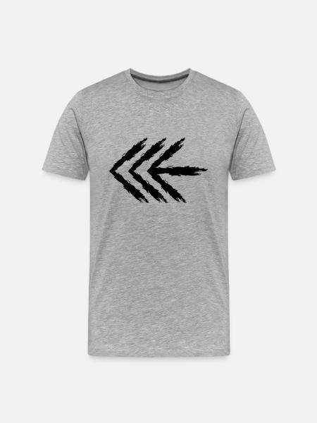 Left arrow black - Men's Premium Organic T-Shirt - heather grey