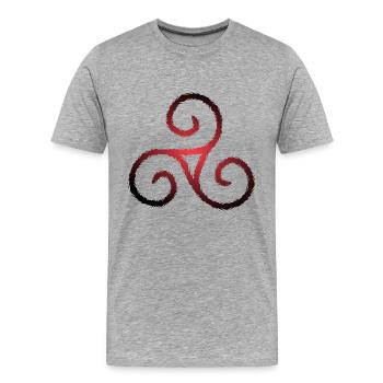 Symbole celtique triskele triple spirale - T-shirt bio Premium Homme - gris chiné - Devant - Damien (186cm)