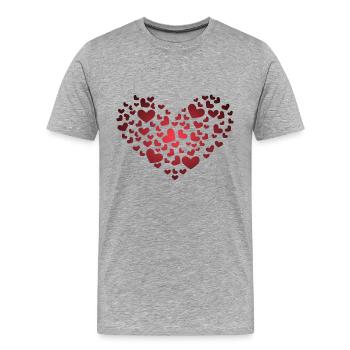 Coeur de cœur - T-shirt bio Premium Homme - gris chiné - Devant - Damien (186cm)