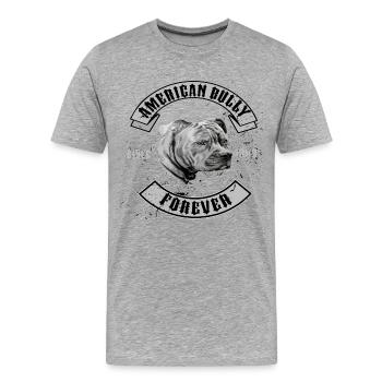 Américaine Bullys pour toujours - T-shirt bio Premium Homme - gris chiné - Devant - Damien (186cm)