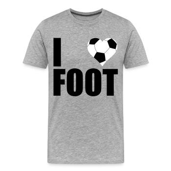 I love foot - Men's Premium Organic T-Shirt - heather grey - Front - Damien (186cm)
