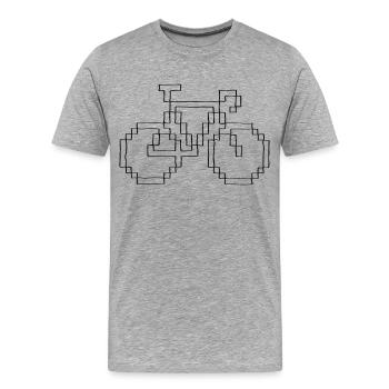 Pixel Hand Drawn Bike - Men's Premium Organic T-Shirt - heather grey - Front - Damien (186cm)
