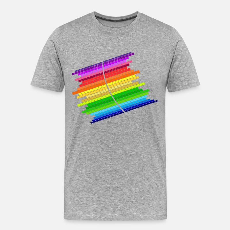 RainBow Equalizer - Männer Premium Bio T-Shirt - Grau meliert