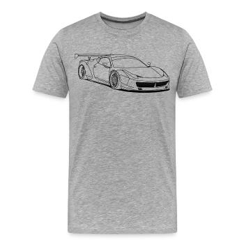 custom car outlines - T-shirt bio Premium Homme - gris chiné - Devant - Damien (186cm)
